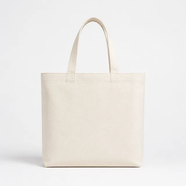 A natural canvas tote bag